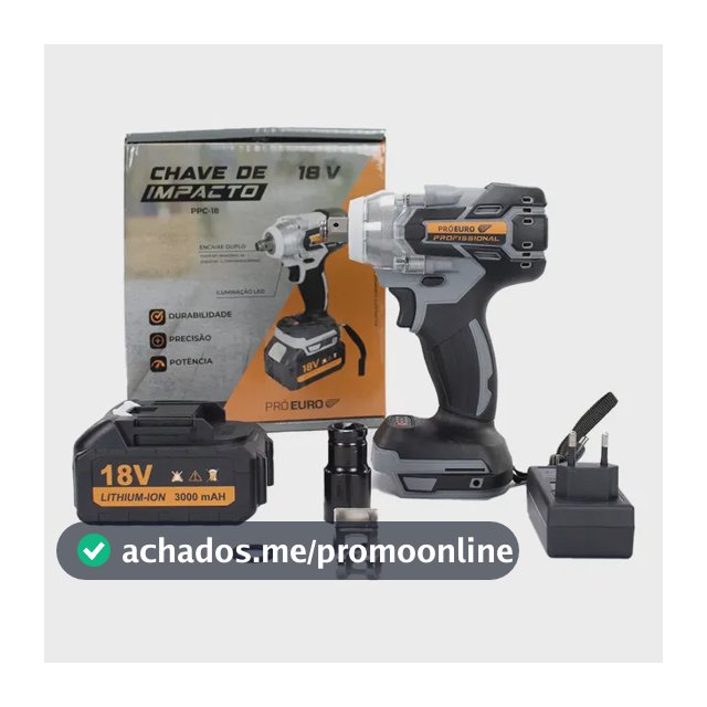 Chave De Impacto Brushless 18V 300Nm 1/2" e 1/4" 2400rpm Pró Euro