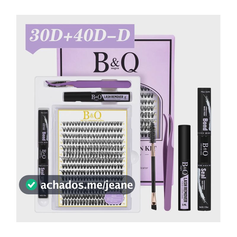 Kit Cílios B&Qaugen 280 Unidades Curvatura D para Aplicação Fácil