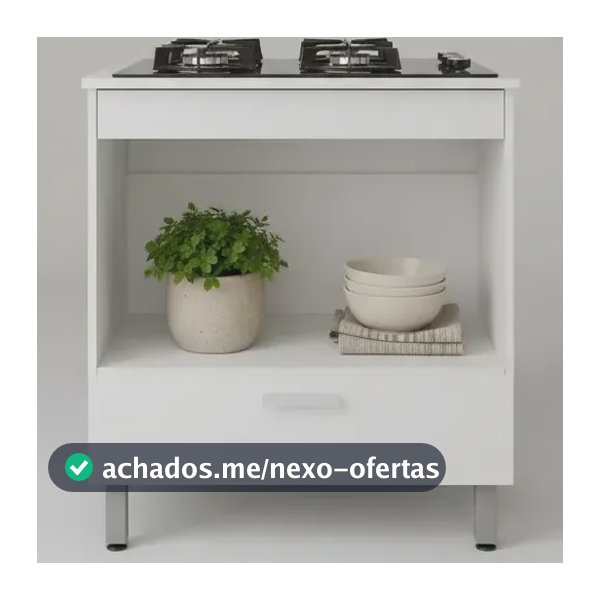 Balcão De Cozinha  Para Cooktop 4 Ou 5 Bocas 1 Porta E Nicho