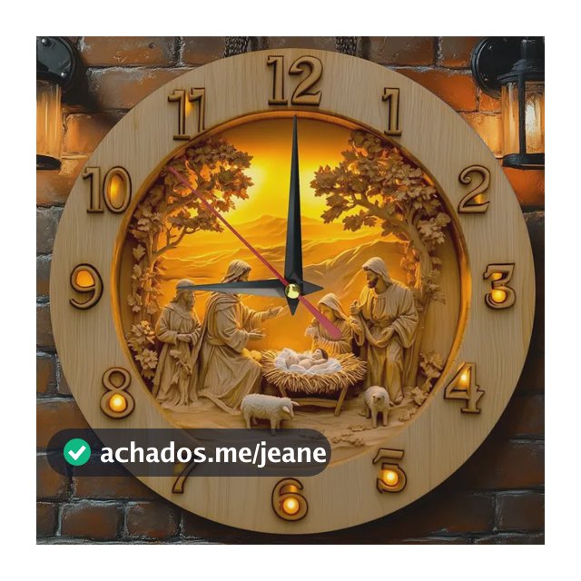 [1pc Vintage Jesus Wall Clock] 1pc 2d Vintage Jesus Nativity