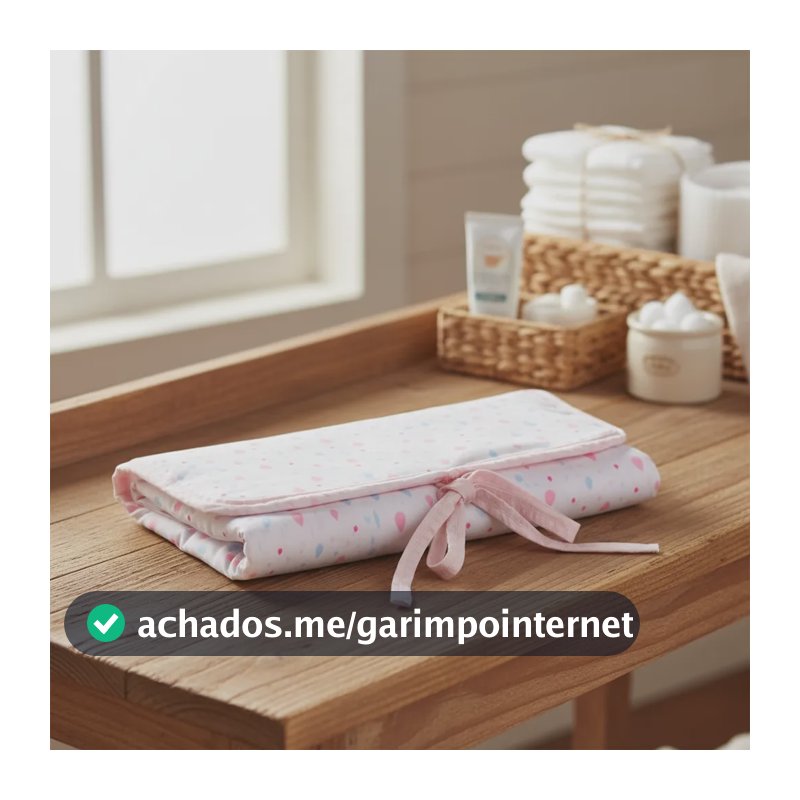 Trocador Fraldas Bebe Portátil Acolchoado Com Porta Fralda   Gotas