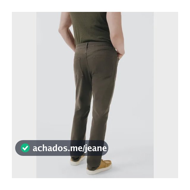Calça Masculina Hering Slim Em Sarja Creme Lisa 44