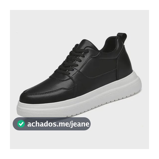 E Tênis Casual Masculino Solado Alto - Confortável, Y Black 8cm 40 Eu