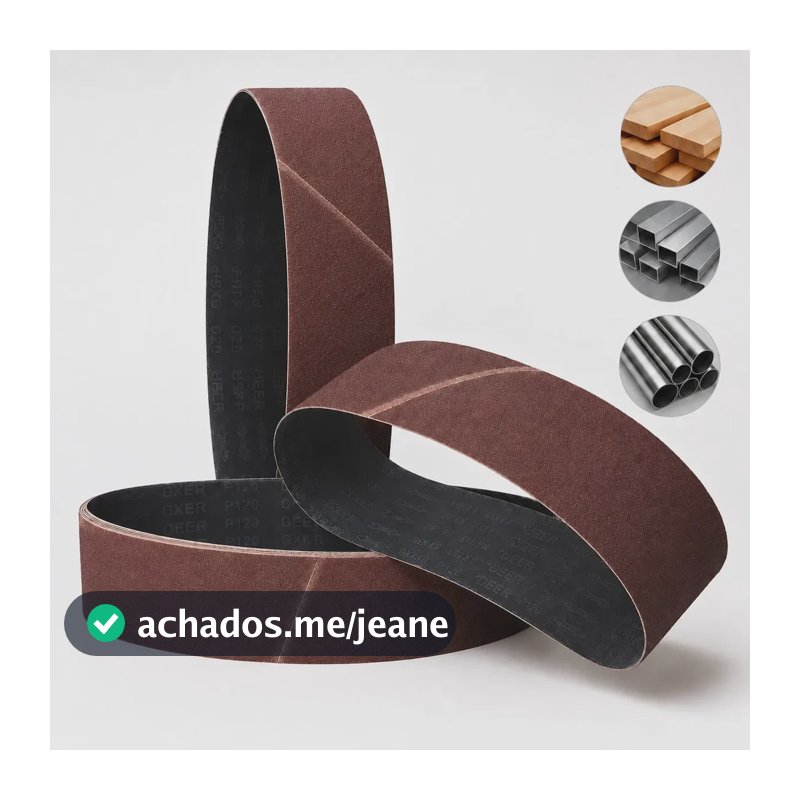 Cinta Lixa 533x75/76mm P/ Lixadeira Manual - Kit 10 Unidades 80