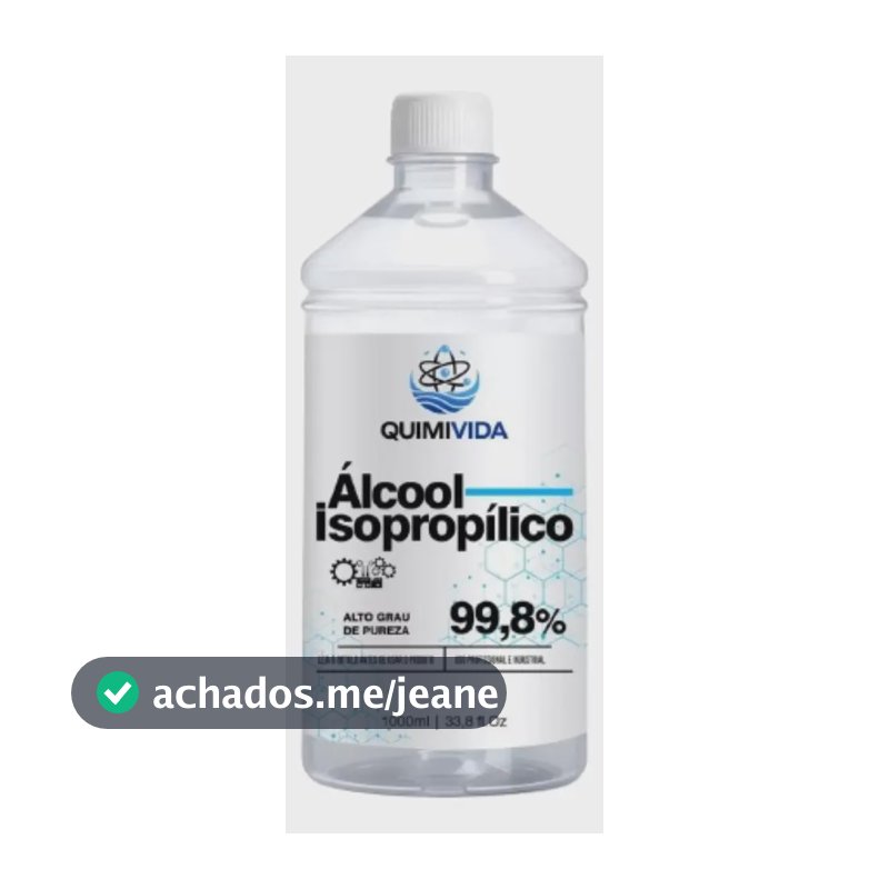 Álcool Isopropílico Quimivida 1000mL Limpeza Telas LCD LED Plasma