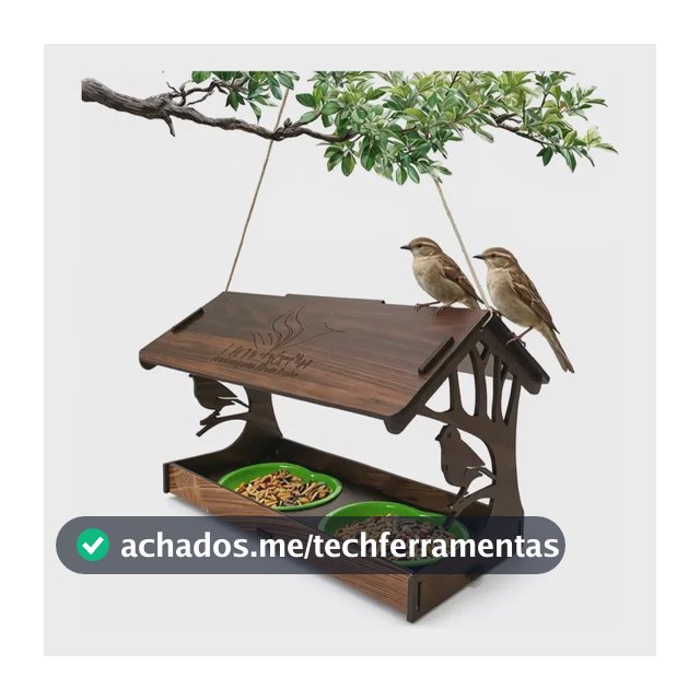 Comedouro De Varanda P/ Pássaros Duplo Suspenso Livre Birds