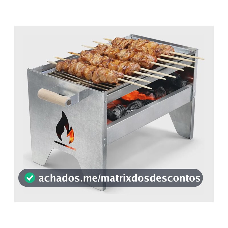 Churrasqueira Portátil De Aço Galvanizado Leve Compacta Galvanizado