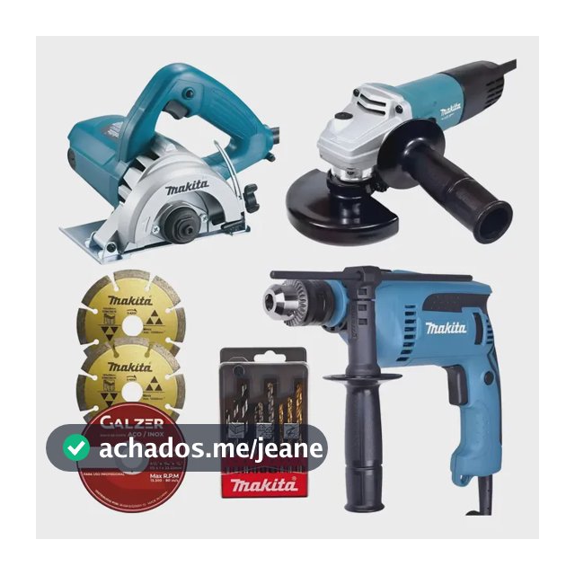 Kit Serra Mármore 1300w + Furadeira 760w + Esme. 850w Makita