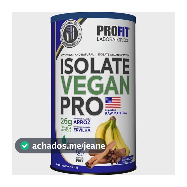Isolate Vegan Pro Proteina Isolada Free Glúten Profit Labs