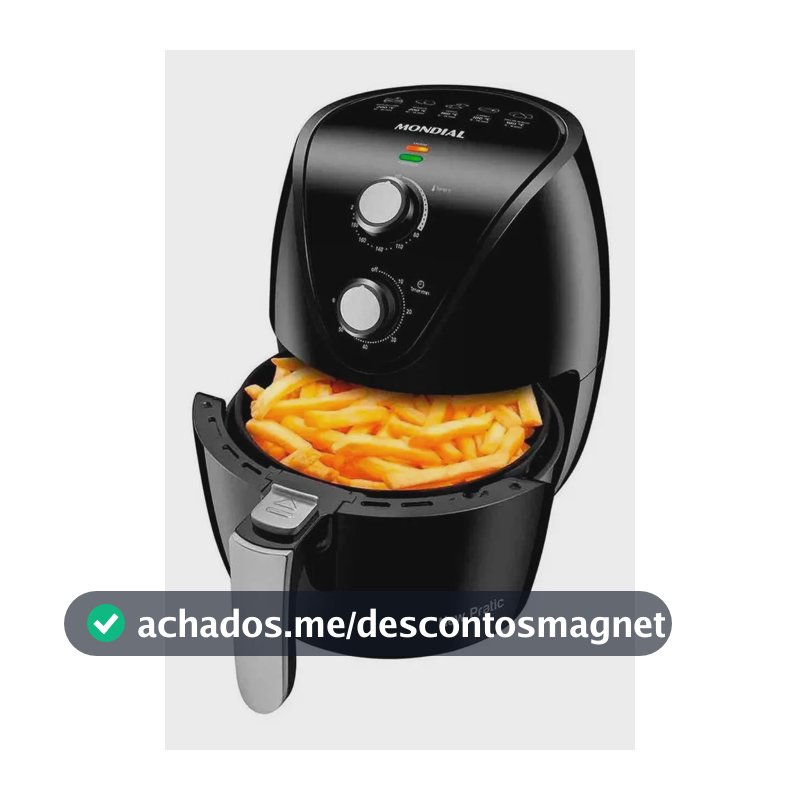 Air Fryer Fritadeira Eletrica Mondial +saude 1500w 3,5l Cor Preto