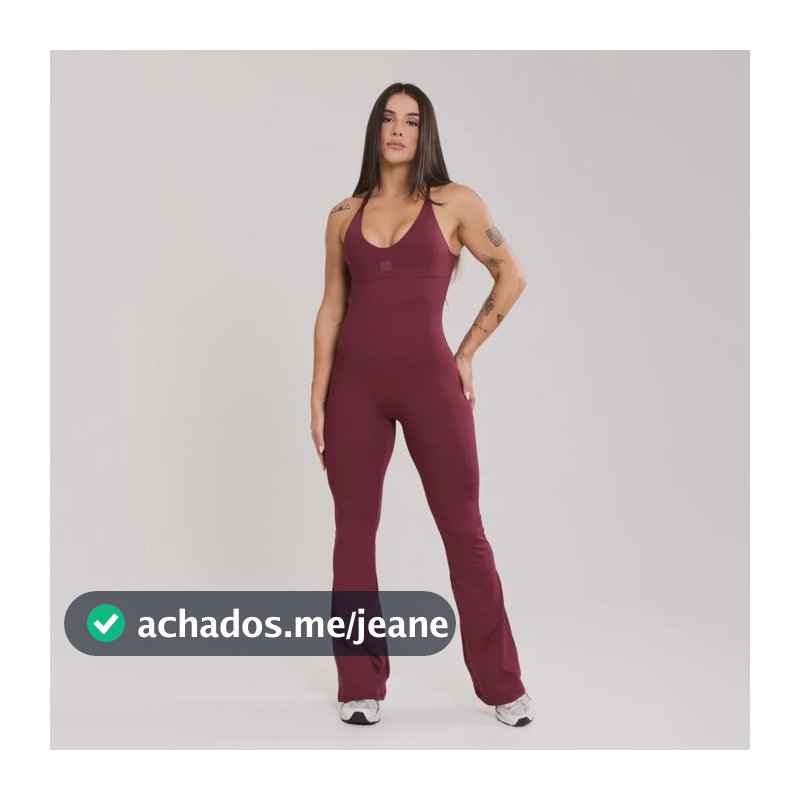 Macacão Flare Alças Cruzadas Vinho Bordô Bordô M Feminino