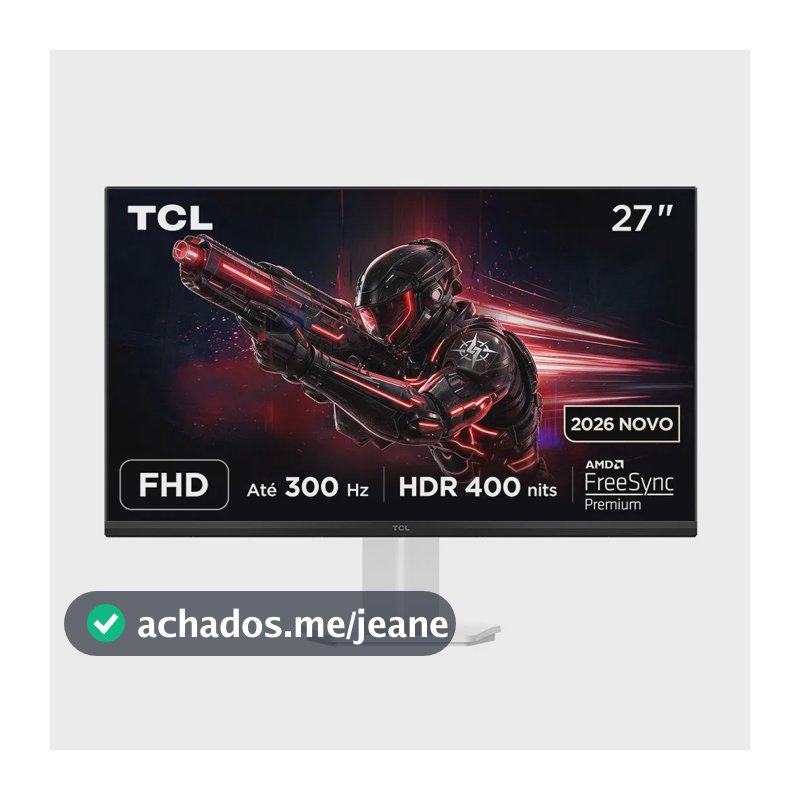 Monitor Gamer TCL 27 Polegadas DLED Full HD P1AD 300Hz OC HDR400 93% DCI-P3 400 nits 27P1AD