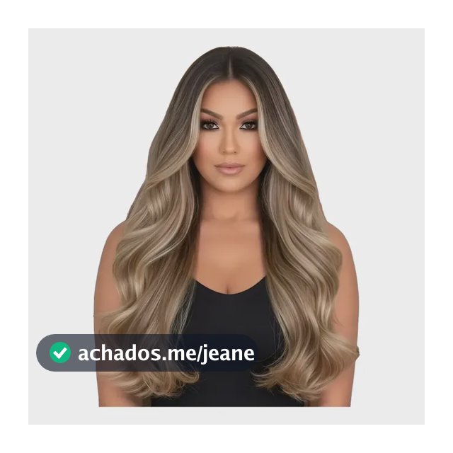 Peruca Ondulada Longa Ombre Loiro Esfumado 70cm Bio Orgânica Raiz Esfumada M