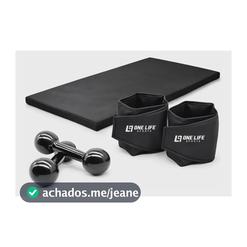 Kit Treino Em Casa Caneleira 3 Kg + Colchonete + Halter 4kg Preto