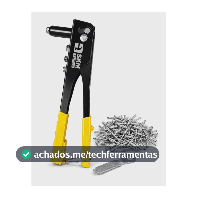Rebitadeira Manual Alicate Rebitador Com 100 Rebites 4 Bicos Mandris