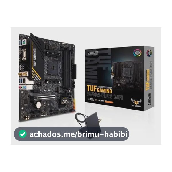 Placa Mãe Asus Para Amd Am4 Tuf Gaming A520m-plus Wifi Matx Preto