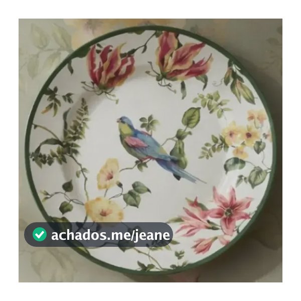 Prato De Cerâmica Decorativo Parede Passarinho Com Suporte Verde-musgo Prato Parede Cerâmica Porcelana 20cm Com Suporte Passarinho Calopsita