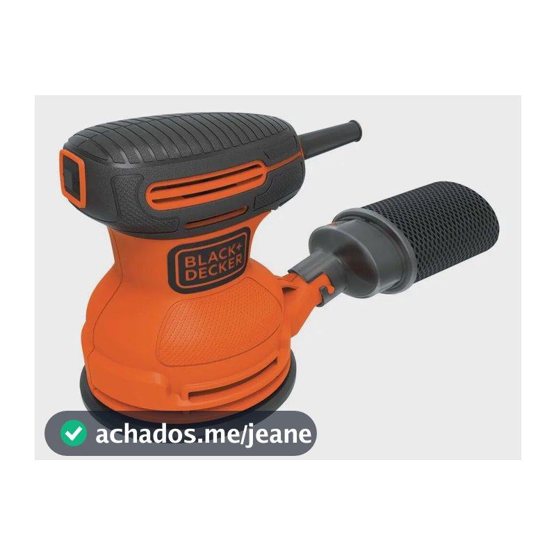Lixadeira Roto Orbital Elétrica Black Decker, Modelo BDERO100, Politriz Ideal para Acabamentos, Potência de 180W