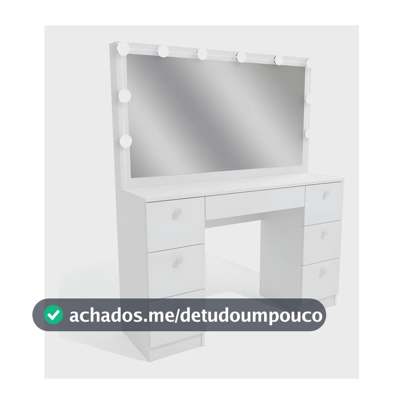 Penteadeira Ditália Pe80 com Kit Luz Branco Cor Branco