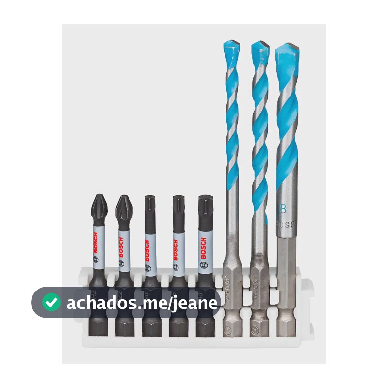 Kit De Pontas E Brocas Bosch Impact Control Com 8 Peças