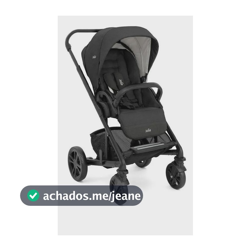 Carrinho de Bebê Joie Chrome Pebble 0 a 22kg Reversível Reclinação Total Lie Flat Capota UV50+ Suspensão nas 4 Rodas Fecha com Assento