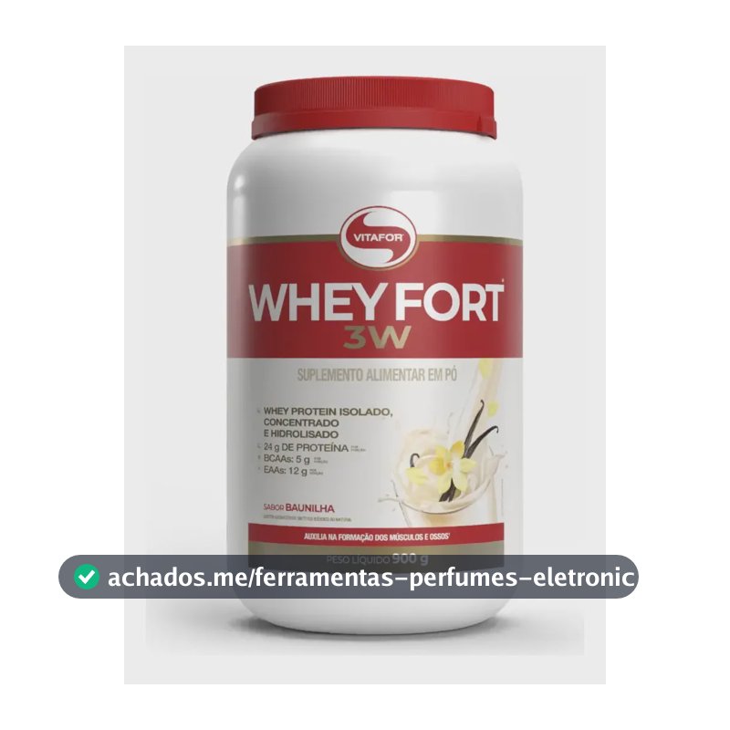 Suplemento Alimentar Whey Fort 3w 900g Vitafor Baunilha