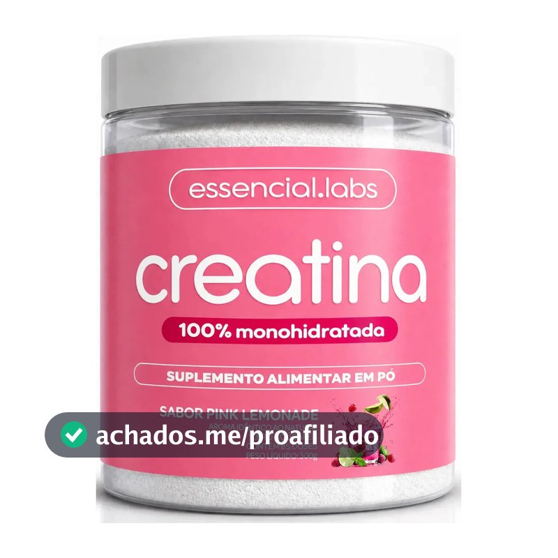 CREATINA MONOHIDRATADA 100% Pura - Sabor Pink Lemonade - 300g