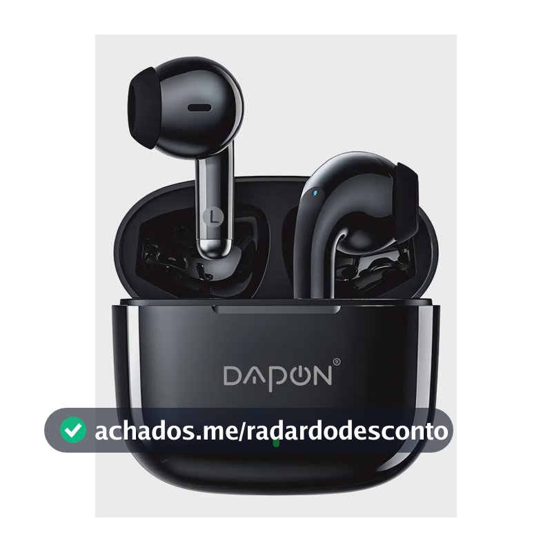 Fone De Ouvido Bluetooth TWS Dapon F25 Touch Sem Fio Com Microfone Cor Preto