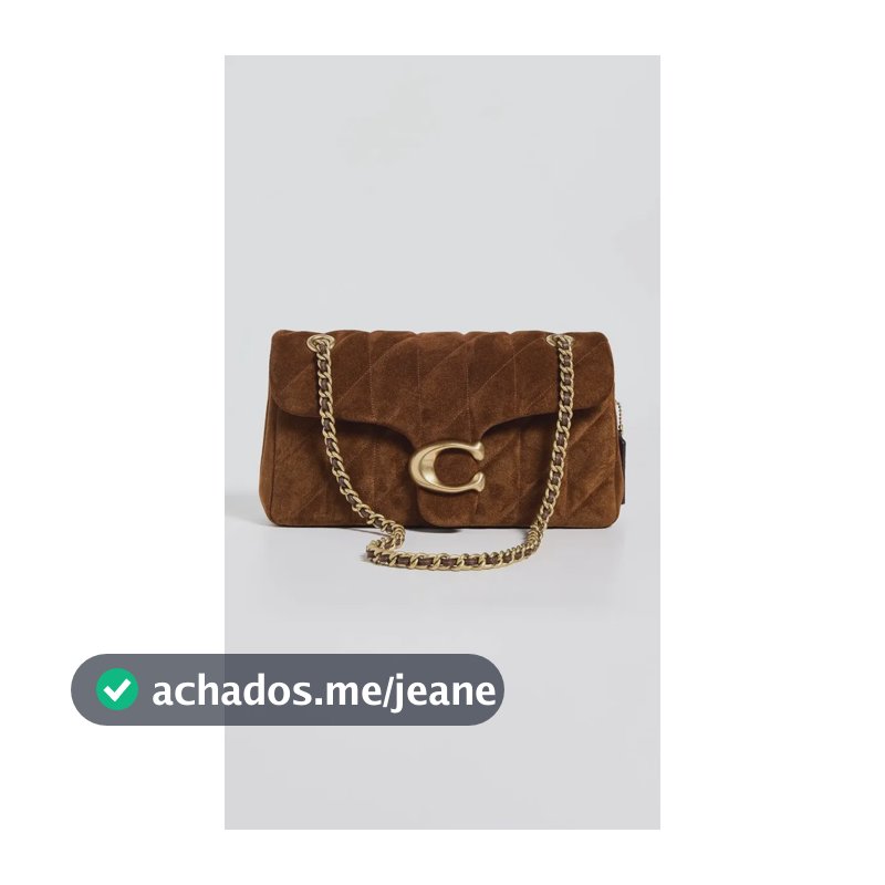 Bolsa De Ombro Coach Tabby Shoulder Bag With Quilting Marrom Suede Em Couro Camurça