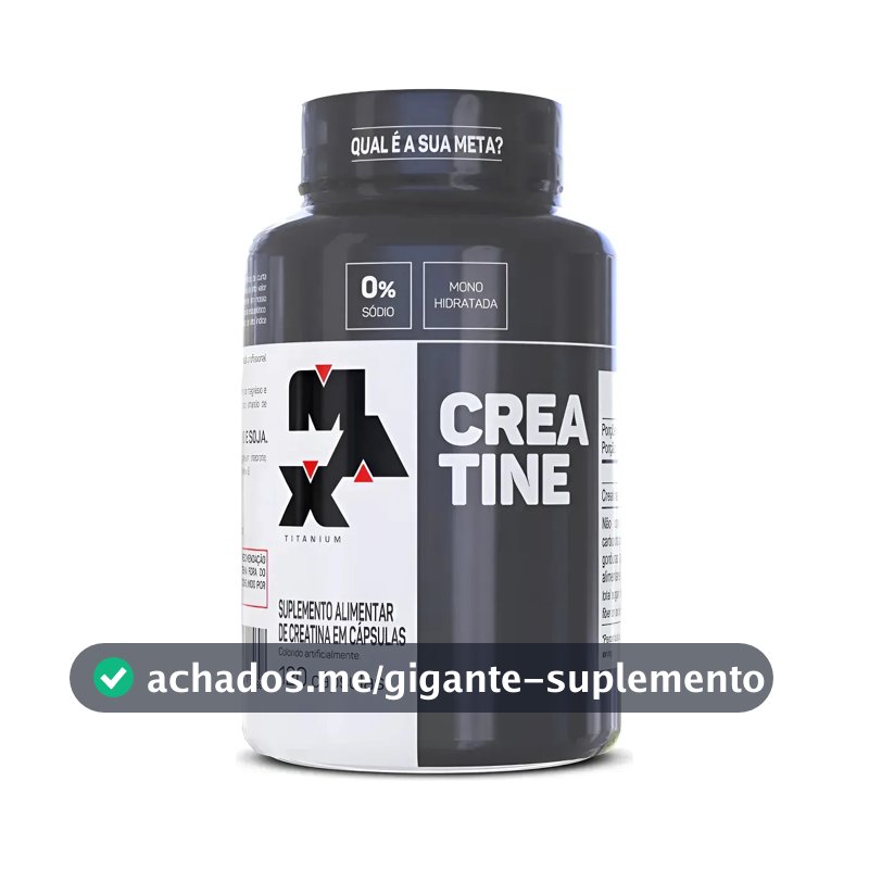 Creatina Max Titanium monohidratada micronizada pura em cápsula Sem sabor de 120 un