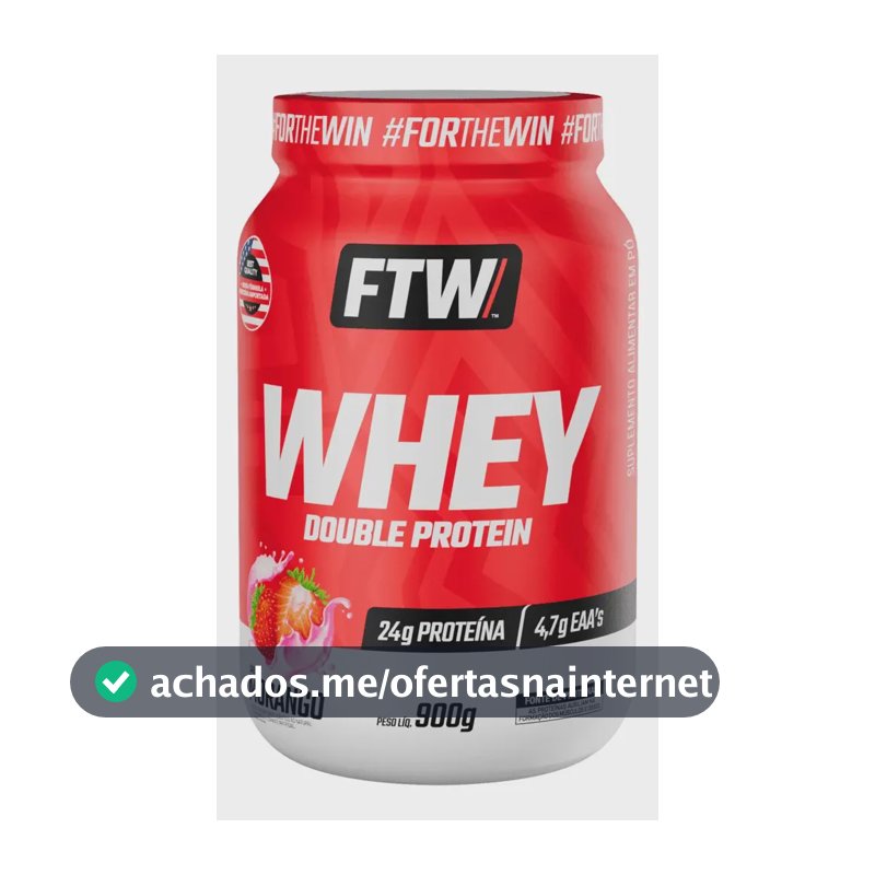 Whey Double Protein 900g Sabor Morango - FTW