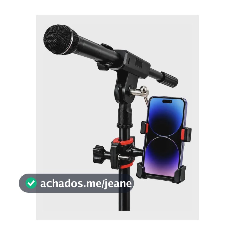 Garra Suporte De Celular Para Pedestal Microfone Preto