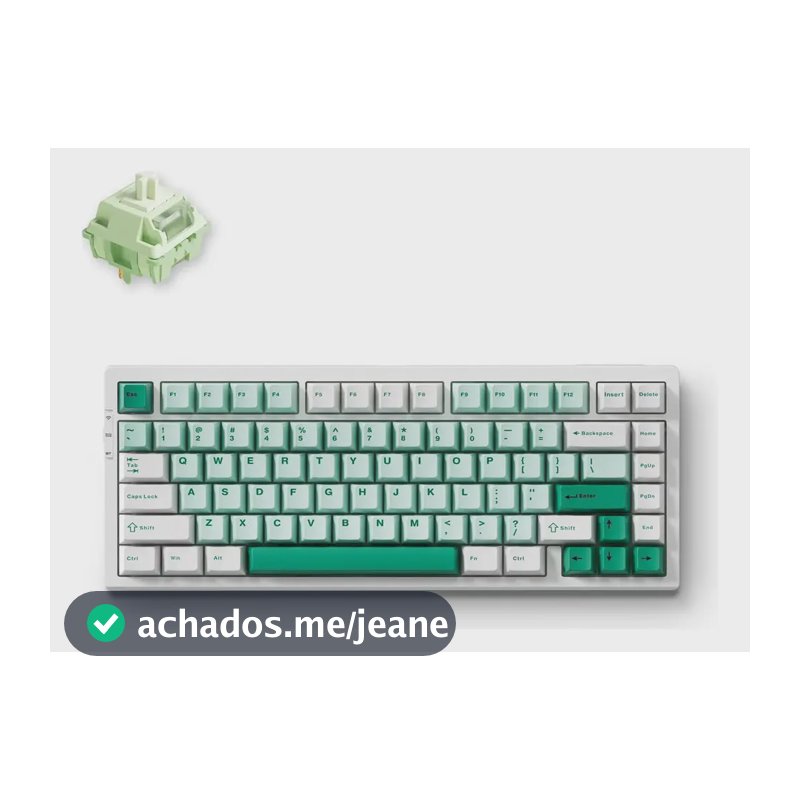 Teclado Mecânico Sem Fio Mchose G75 Pro Tripla Conexão Rgb Verde-claro Português Brasil