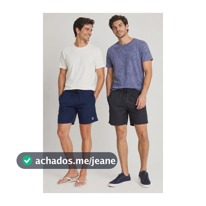Kit 2 Shorts Vôlei Liso Polo Wear Sortido Azul / Preto Liso P