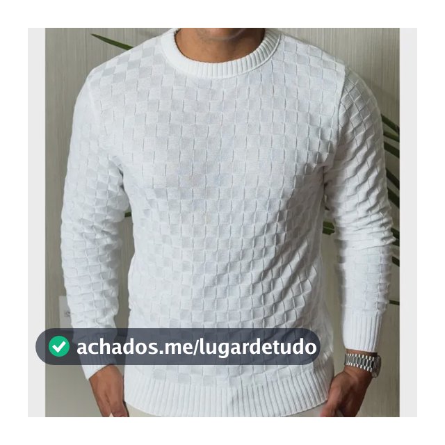 Suéter Masculino Lã Tricot Manga Longa Xadrez Blusa De Frio