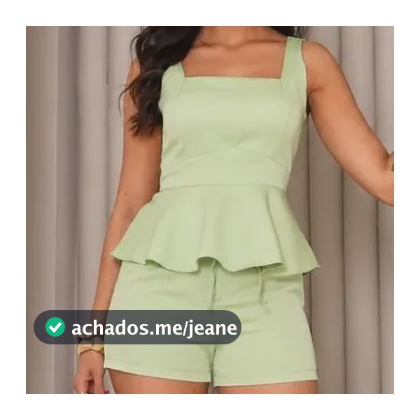 Conjunto Feminino Alfaiataria Shorts E Blusa Peplum
