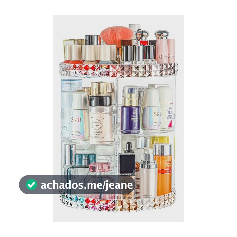 Organizador Maquiagem Acrílico Giratório Suporte Cosmético Cor Transparente