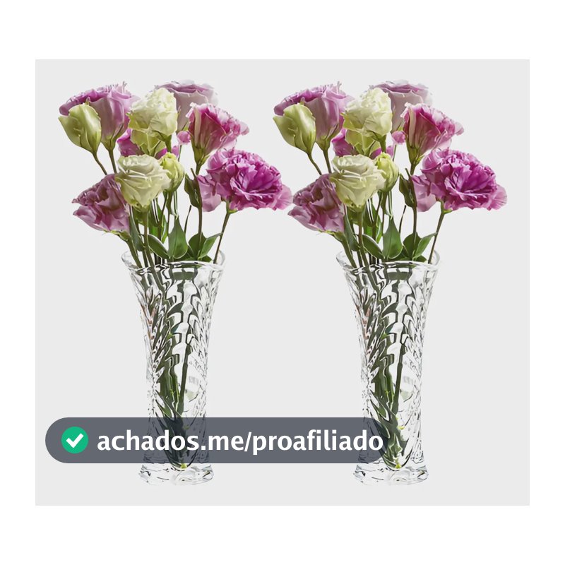 Kit 2 Vasos Decorativo De Vidro 17cm - Vasos Para Plantas Transparente