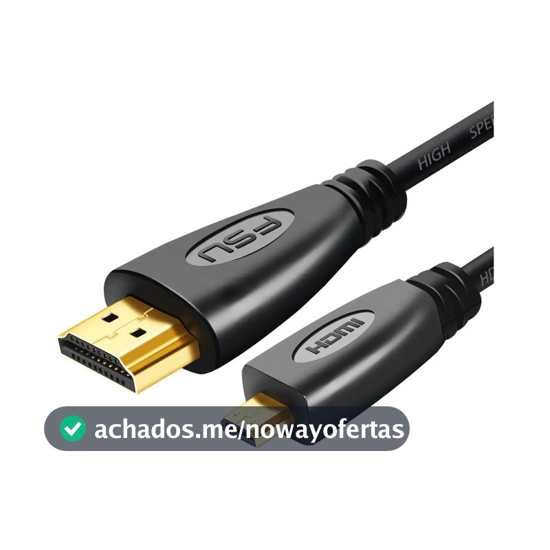 Cabo Micro HDMI para HDMI 1,5m 1080p Sancai Preto