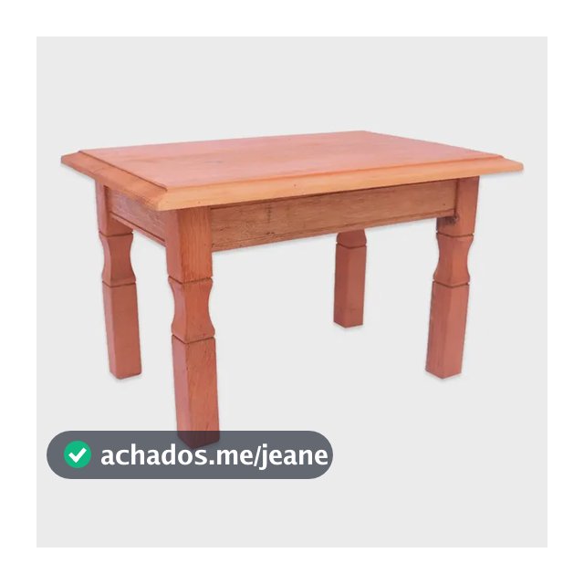Mesinha De Centro Artesanal Madeira Demolição Resistente Top Cor Marrom-claro