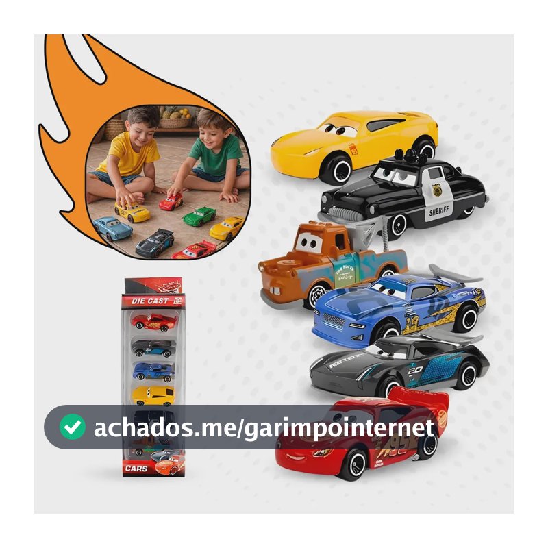 Kit 6 Carrinhos Miniatura Metal Carros 3 - O Filme Relâmpago Mcqueen Brinquedo Colecionável