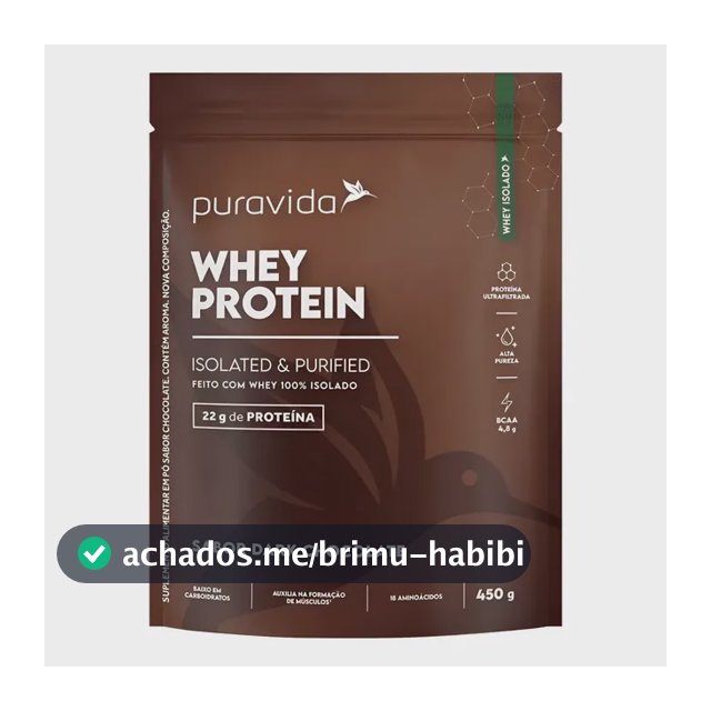 Whey Protein 100% Isolado Pura Vida Low Carb Sem Lactose