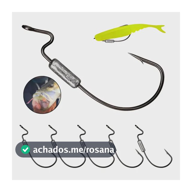 Anzol Offset Lastreado Ewg Isca Artificial Pesca Kit 5un