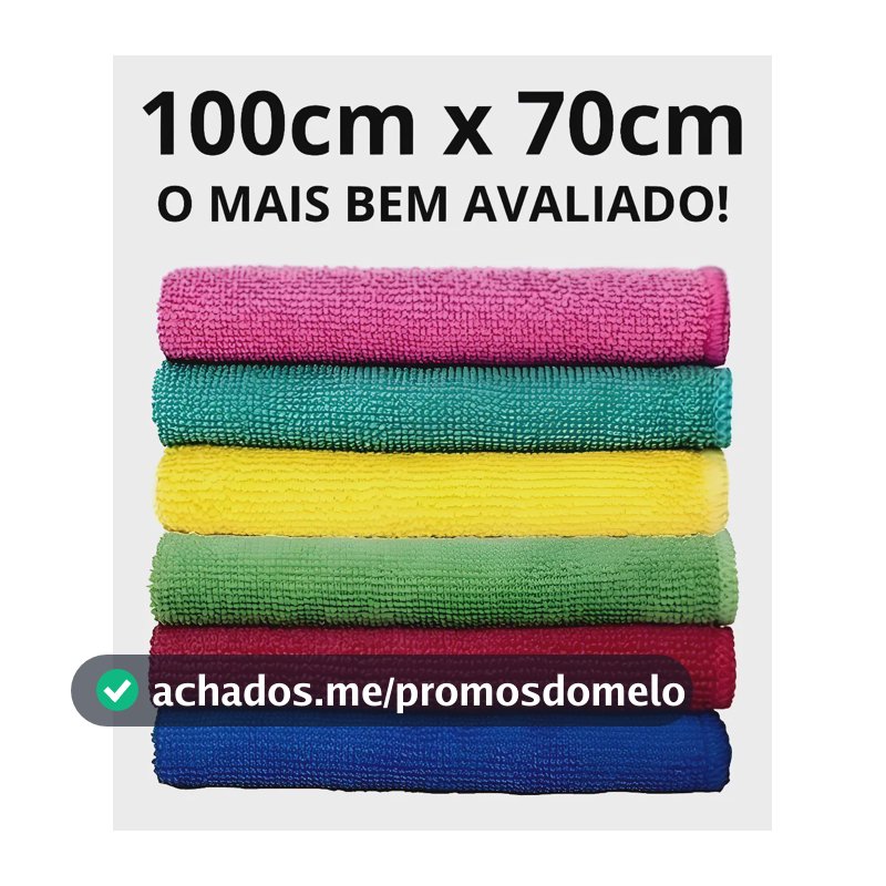 Kit 5 Panos De Chão Microfibra Flanela 70x100 Power Clean Sortido