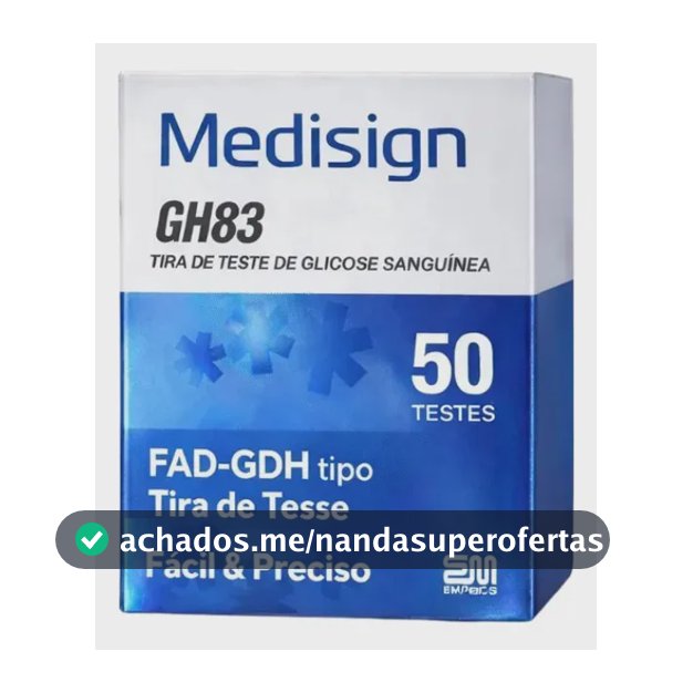 50 Tiras Glicose Medisign Gh83 - 1 Caixa - Teste Rápido Para Glicemia - Precisão E Rapidez - Para Uso Com O Medidor Gh83