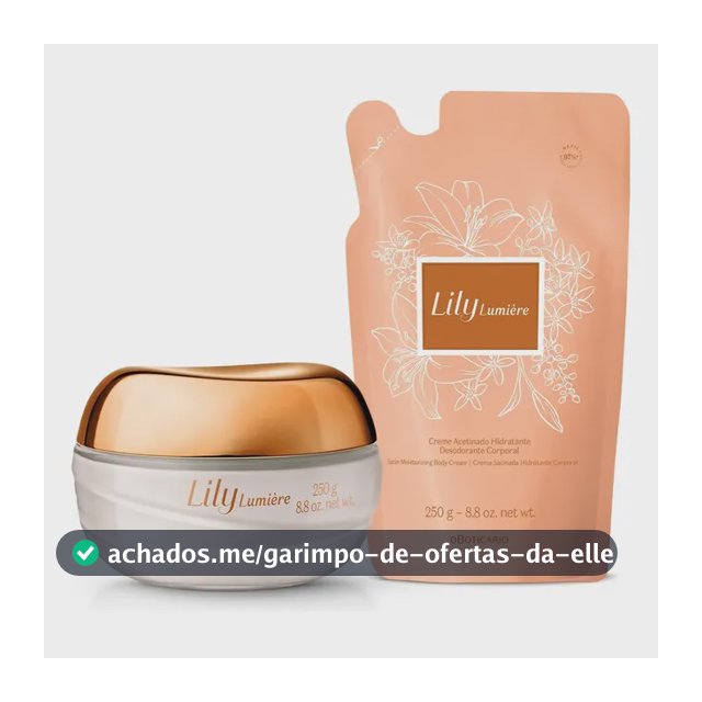 Kit Lily Lumière: Creme Hidratante Corporal 250g+ Refil 250g