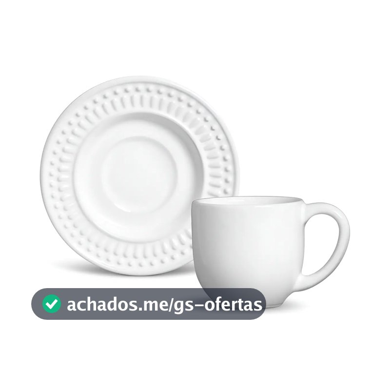 Jogo de Café Porto Brasil Cerâmica 12 Peças Branco 72ml