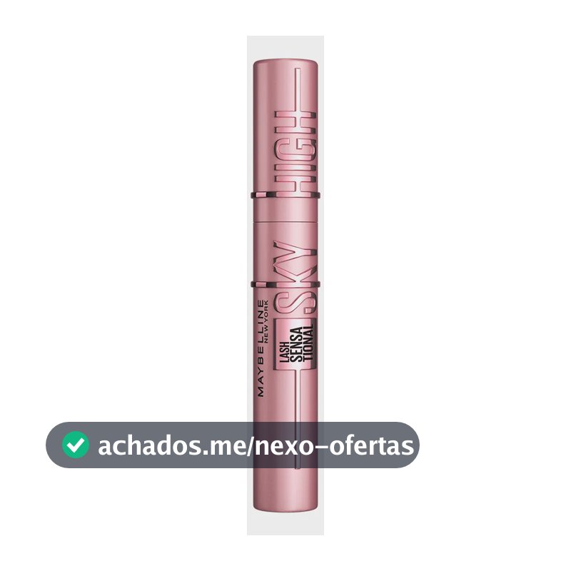 Máscara de CíliosEscova Flexível, Alongamento Sem Limites com Extrato de Bambu e Fibras, Impacto de Todos os Ângulos, Preto, Lash Sensational Sky High Maybelline NY, 7,2ml