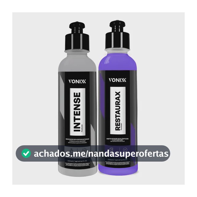 Kit Restaurador Plásticos Automotivo Externo E Interno Vonixx 1 Restaurax 240ml + 1 Intense 240ml