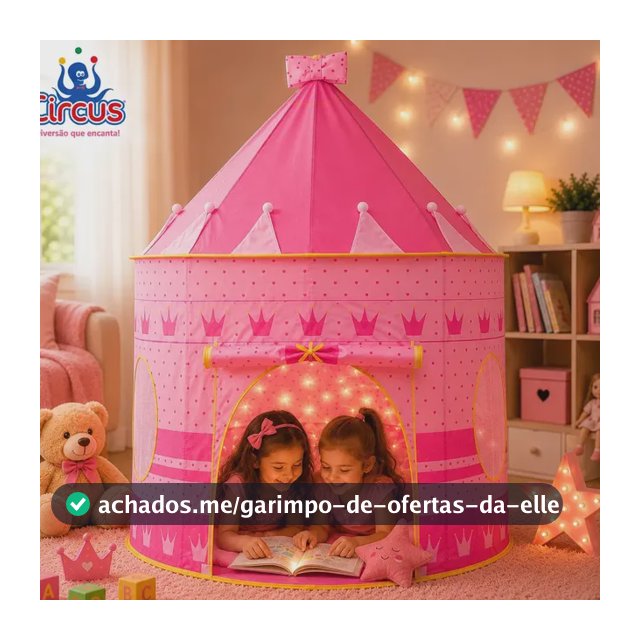 Barraca Infantil Cabana Tenda Festa Do Pijama Menina Criança Bebê Iglu Portátil Circus Rosa